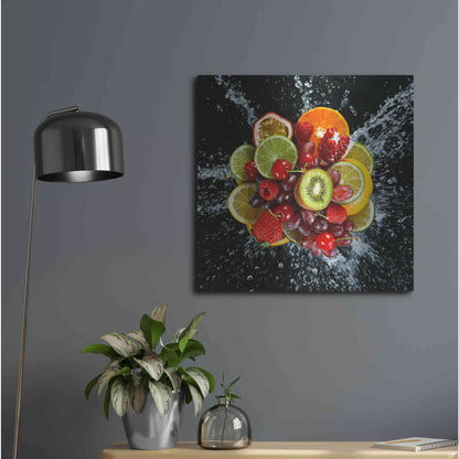 Luxe Metal Art 'Fruit Splash III' Metal Wall Art,24x24