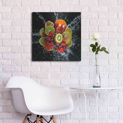 Luxe Metal Art 'Fruit Splash III' Metal Wall Art,24x24