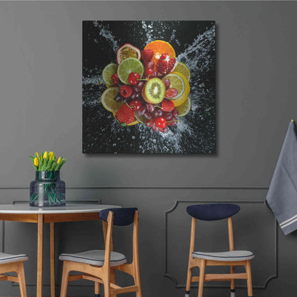 Luxe Metal Art 'Fruit Splash III' Metal Wall Art,36x36