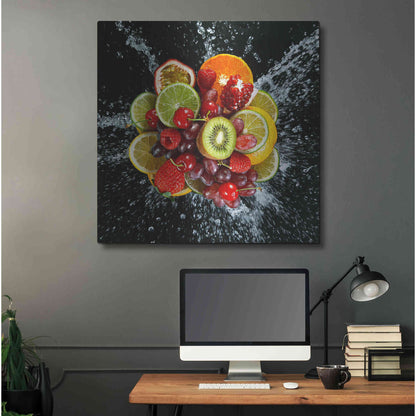 Luxe Metal Art 'Fruit Splash III' Metal Wall Art,36x36