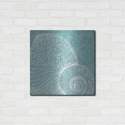 Luxe Metal Art 'Aqua Treasure IV' by Daphne Brissonet, Metal Wall Art,24x24