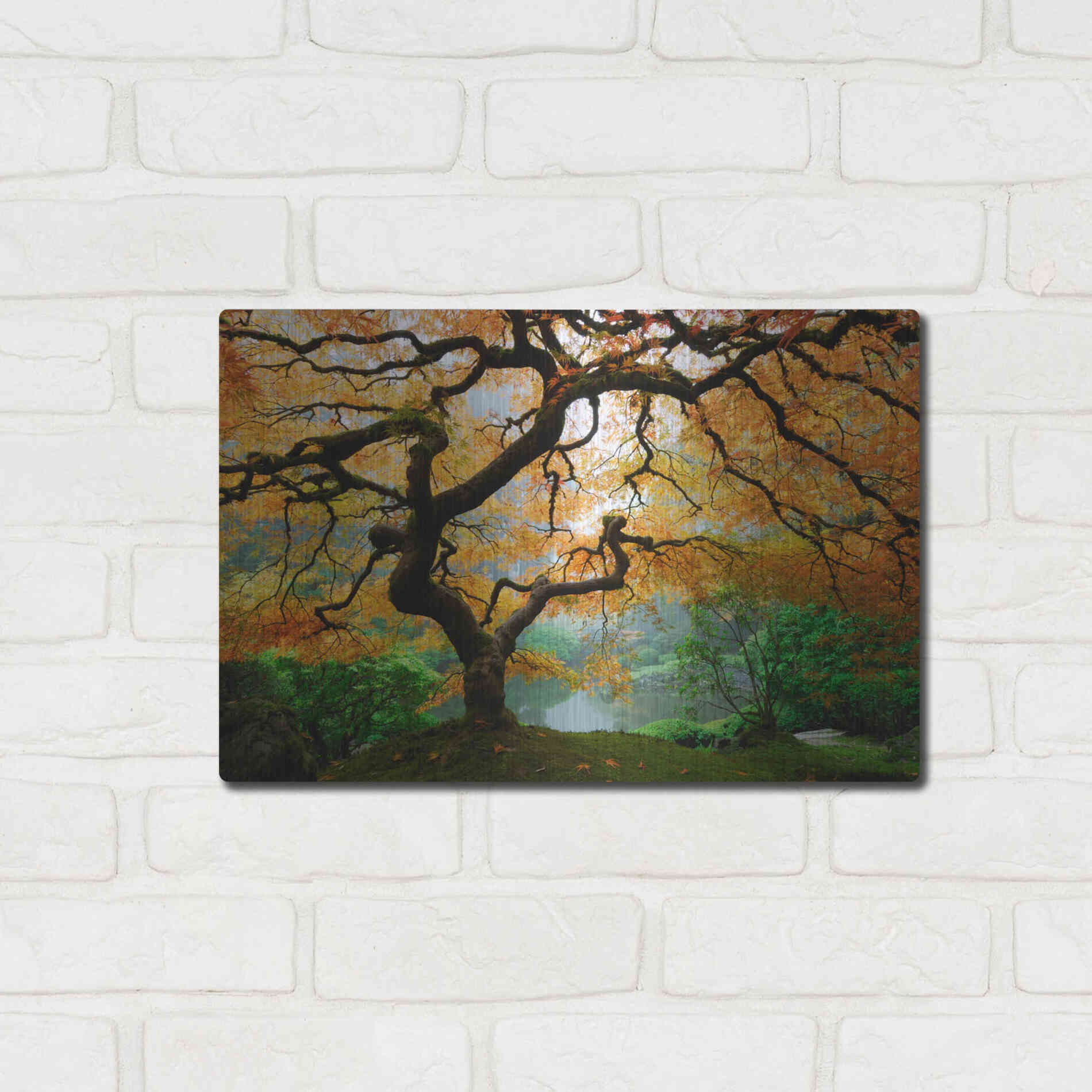 Luxe Metal Art 'Magical Autumn' Metal Wall Art,16x12