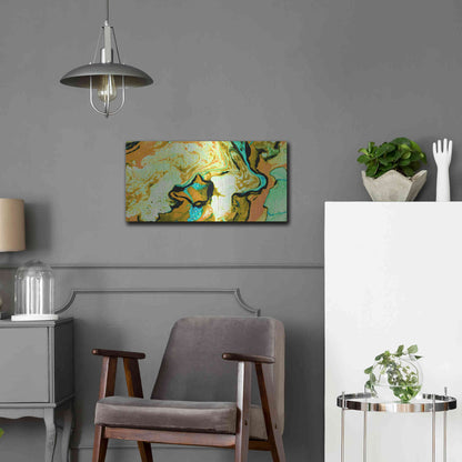 Luxe Metal Art 'Orange Lava' Metal Wall Art,24x12