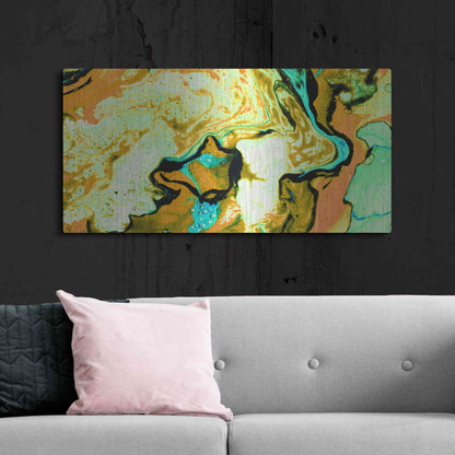 Luxe Metal Art 'Orange Lava' Metal Wall Art,48x24