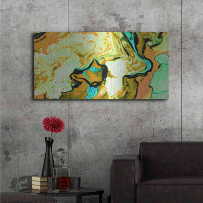 Luxe Metal Art 'Orange Lava' Metal Wall Art,48x24