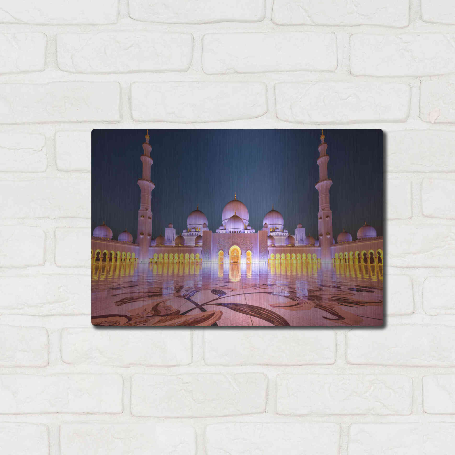 Luxe Metal Art 'Sheikh Zayed Grand Mosque' Metal Wall Art,16x12