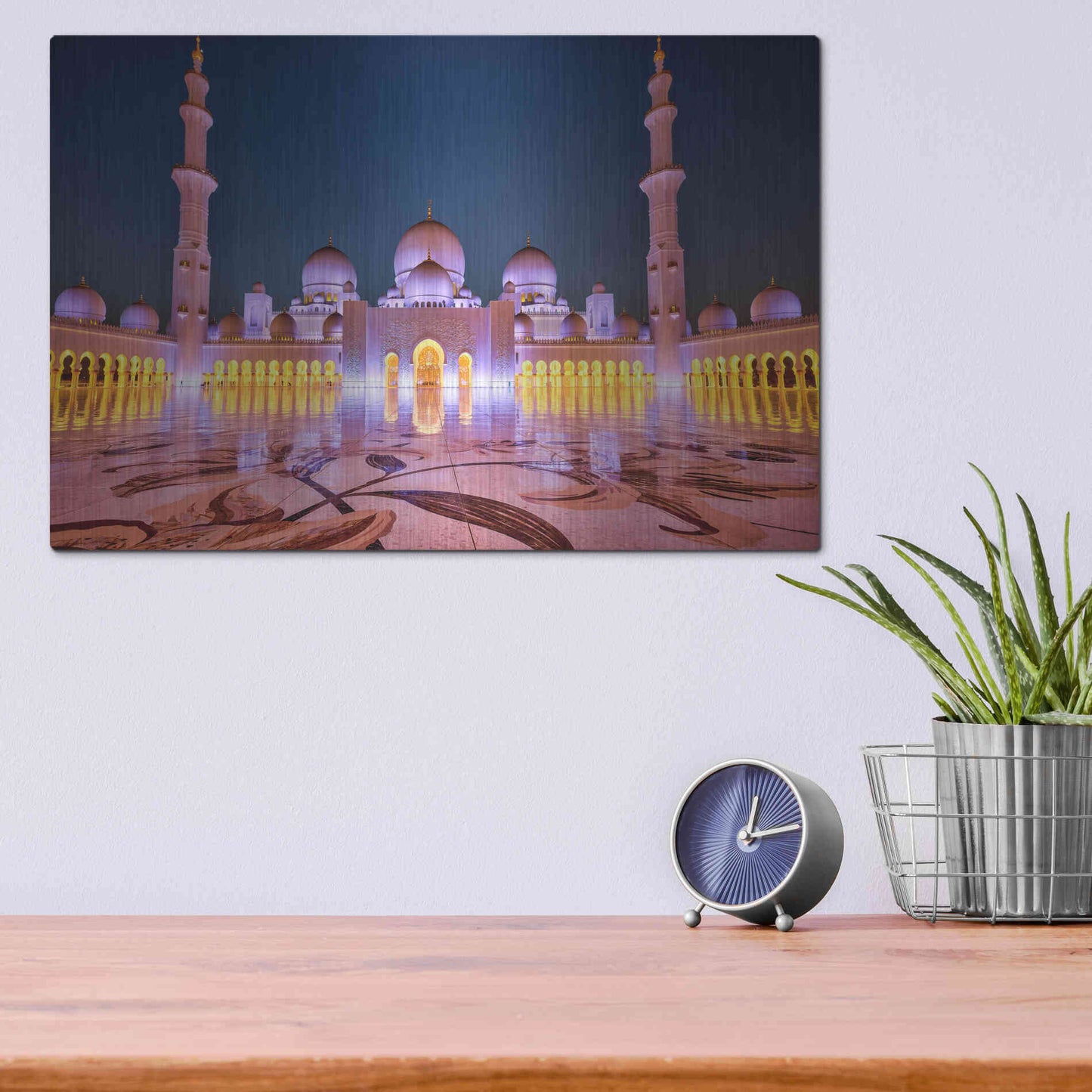 Luxe Metal Art 'Sheikh Zayed Grand Mosque' Metal Wall Art,16x12