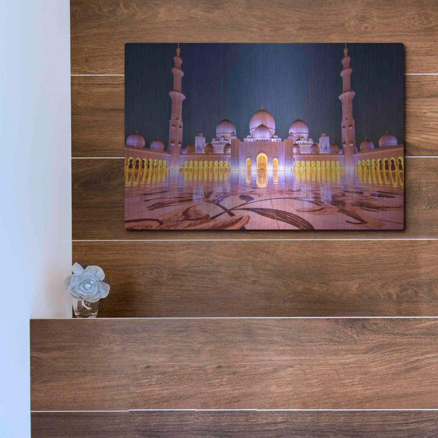 Luxe Metal Art 'Sheikh Zayed Grand Mosque' Metal Wall Art,16x12