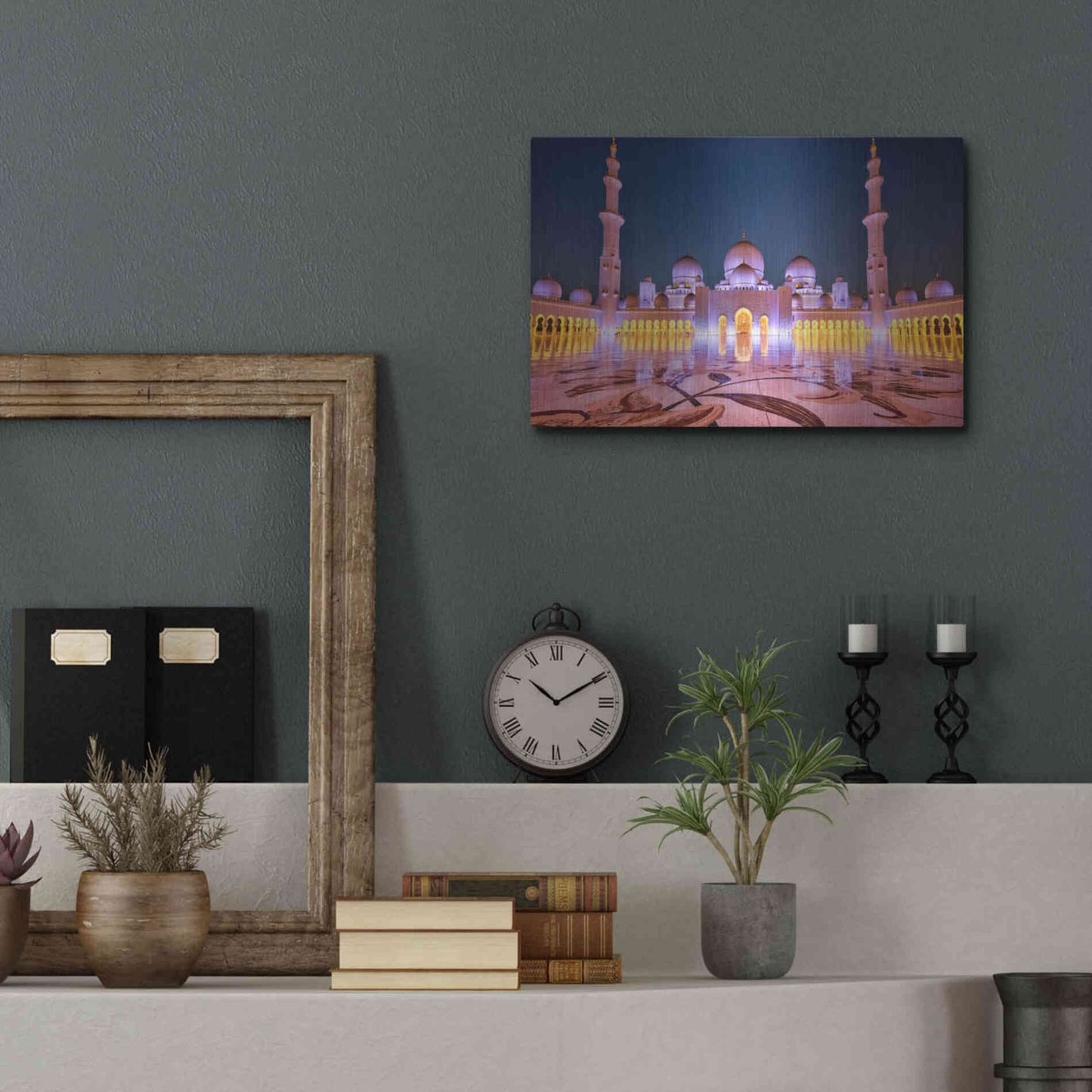 Luxe Metal Art 'Sheikh Zayed Grand Mosque' Metal Wall Art,16x12