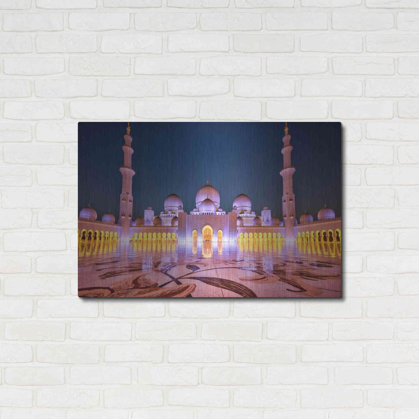 Luxe Metal Art 'Sheikh Zayed Grand Mosque' Metal Wall Art,36x24