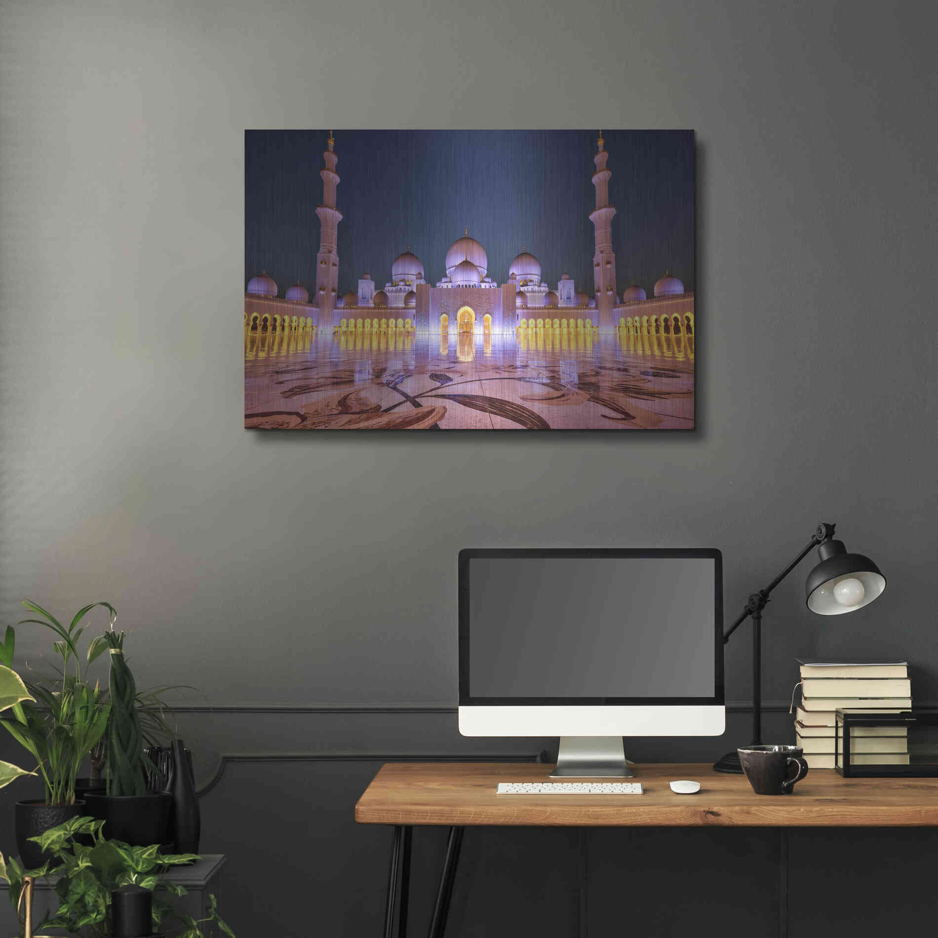 Luxe Metal Art 'Sheikh Zayed Grand Mosque' Metal Wall Art,36x24