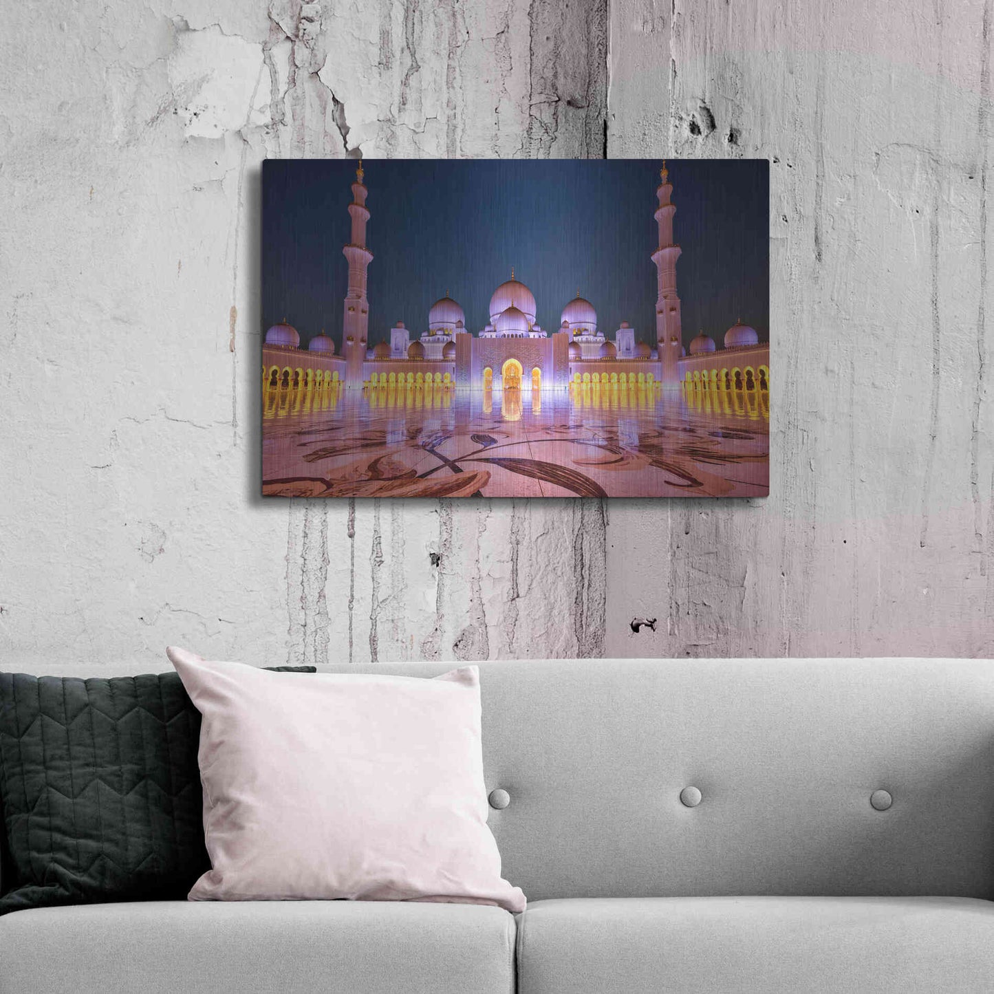 Luxe Metal Art 'Sheikh Zayed Grand Mosque' Metal Wall Art,36x24