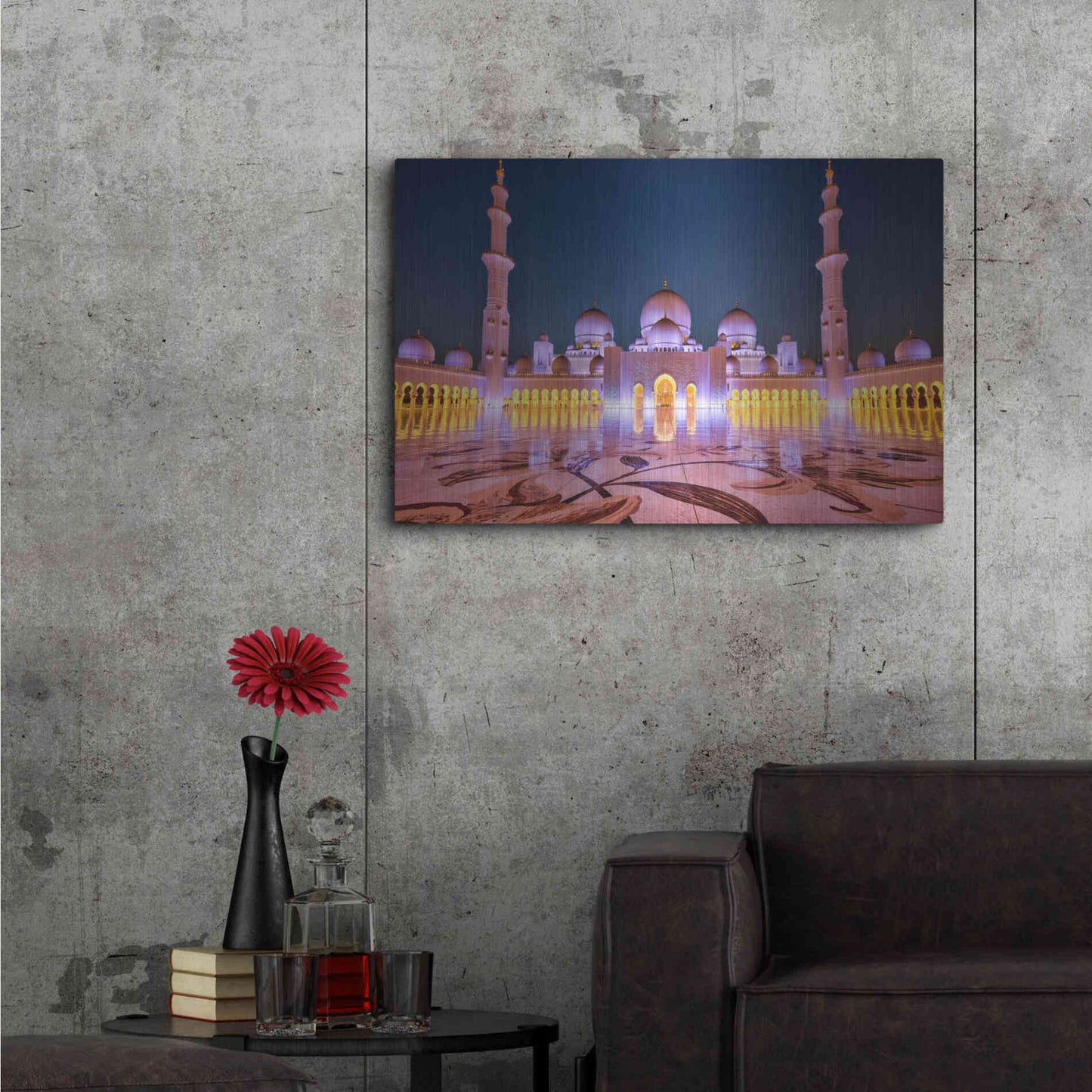 Luxe Metal Art 'Sheikh Zayed Grand Mosque' Metal Wall Art,36x24