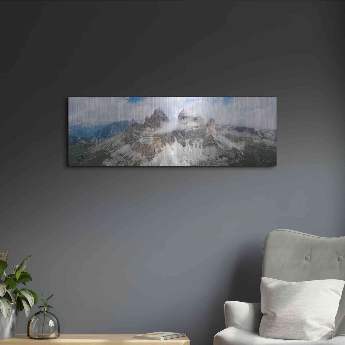 Luxe Metal Art 'Tre Cime Di Lavaredo' Metal Wall Art,36x12
