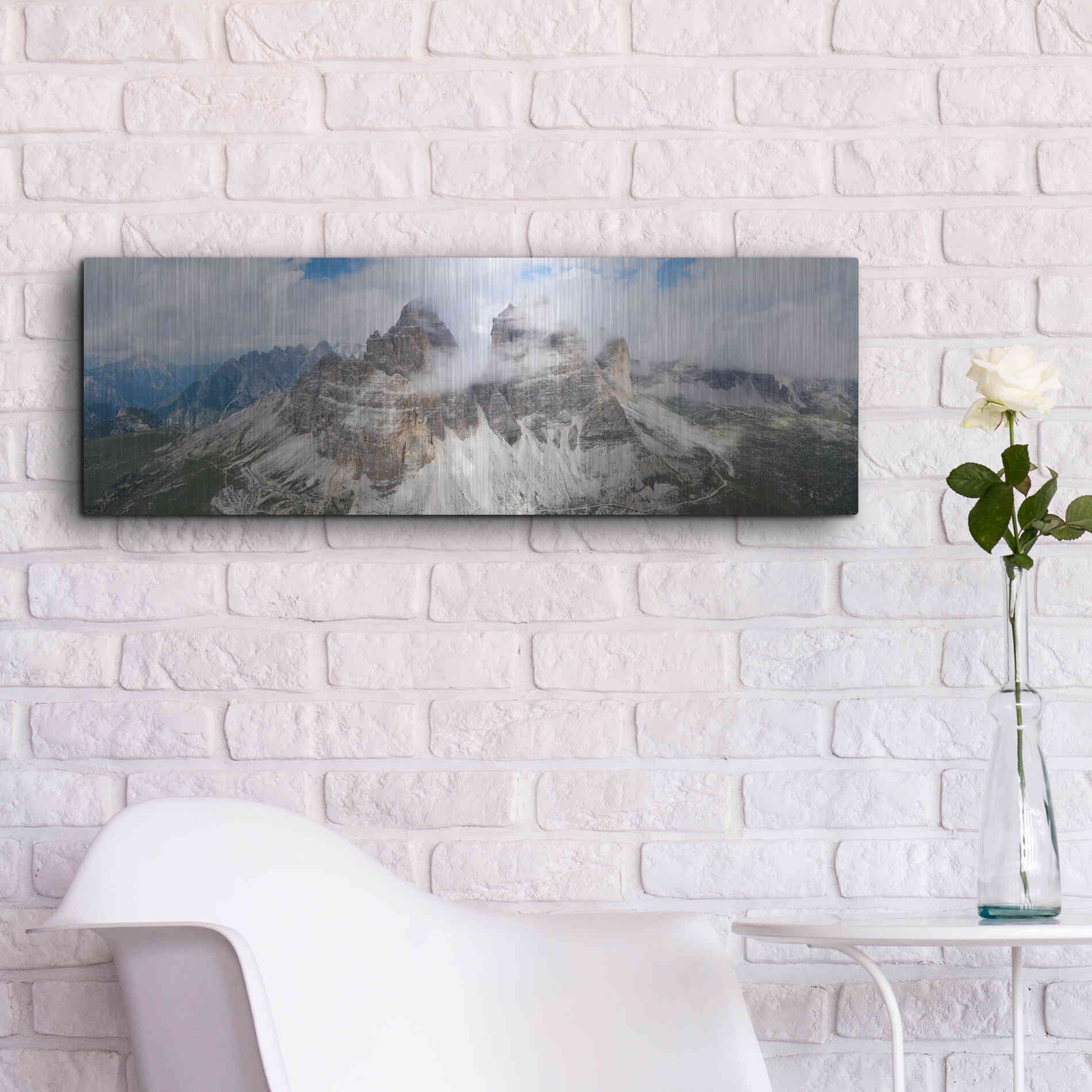 Luxe Metal Art 'Tre Cime Di Lavaredo' Metal Wall Art,36x12