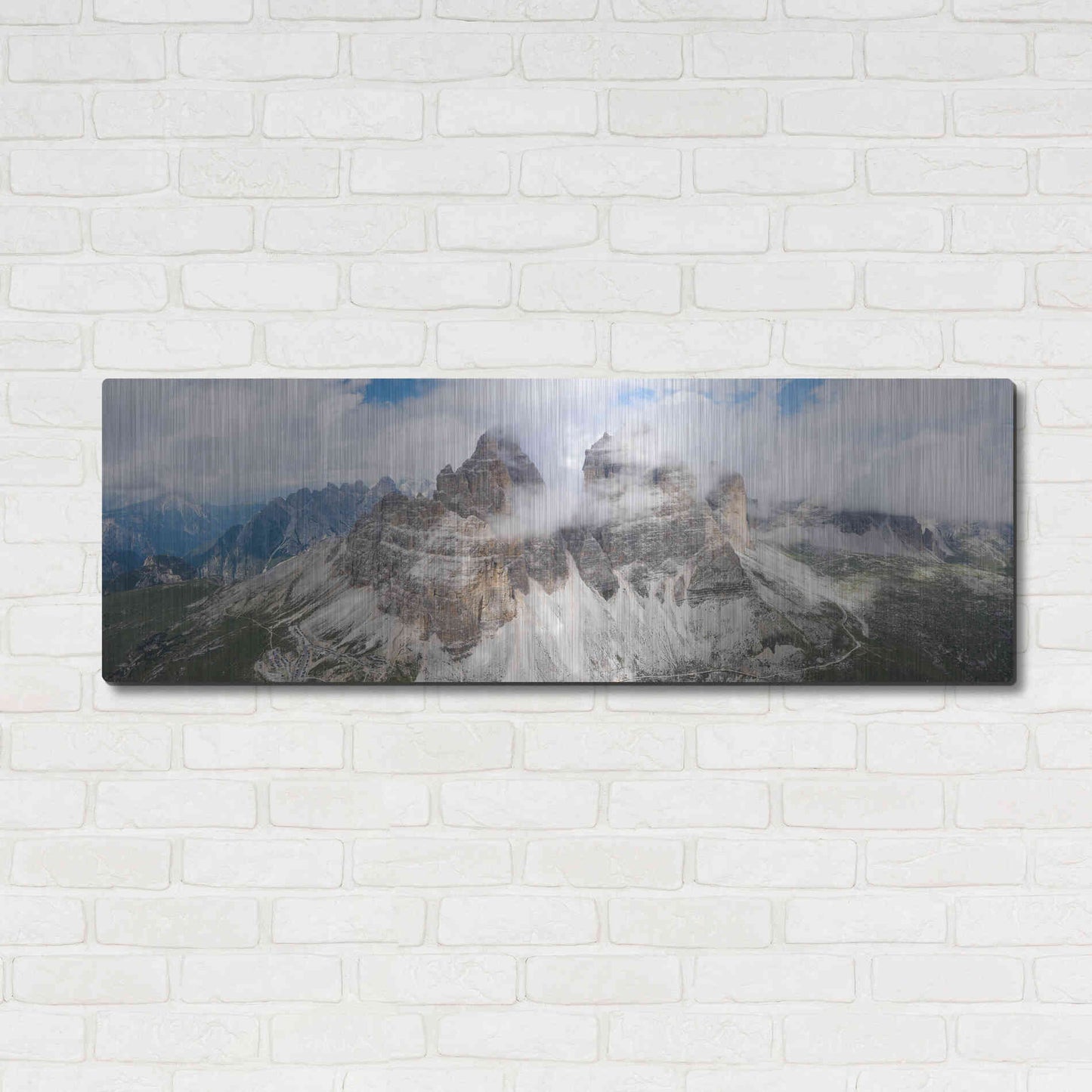 Luxe Metal Art 'Tre Cime Di Lavaredo' Metal Wall Art,48x16