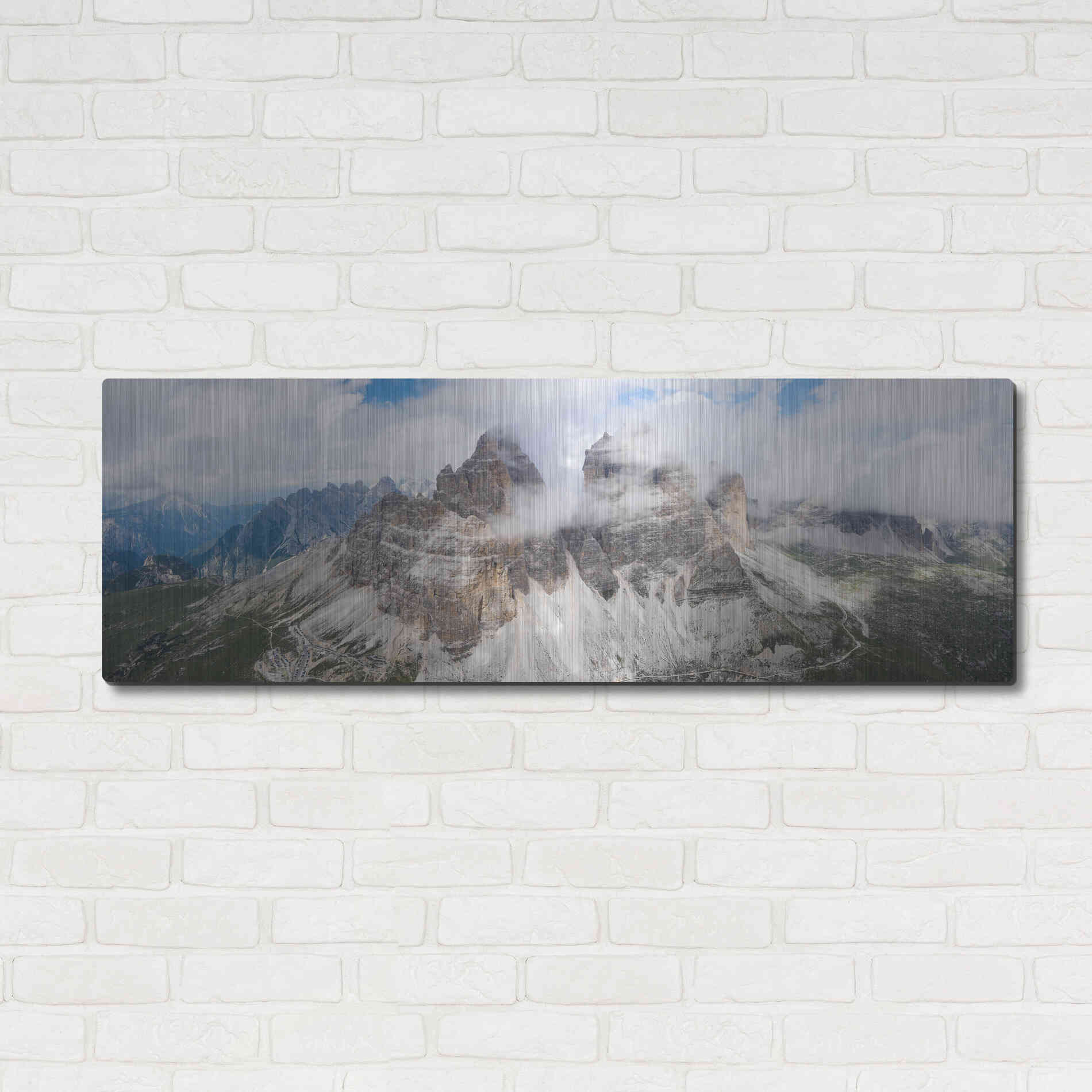 Luxe Metal Art 'Tre Cime Di Lavaredo' Metal Wall Art,48x16