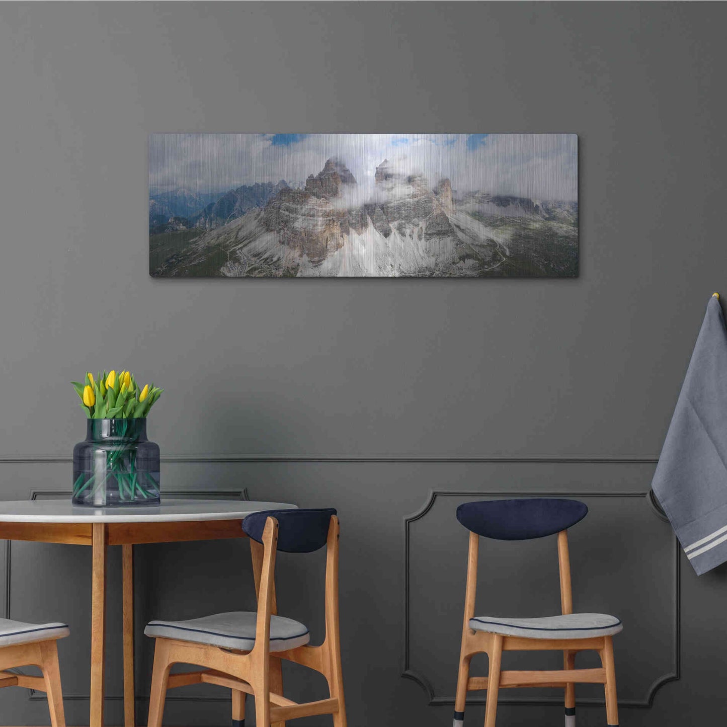 Luxe Metal Art 'Tre Cime Di Lavaredo' Metal Wall Art,48x16