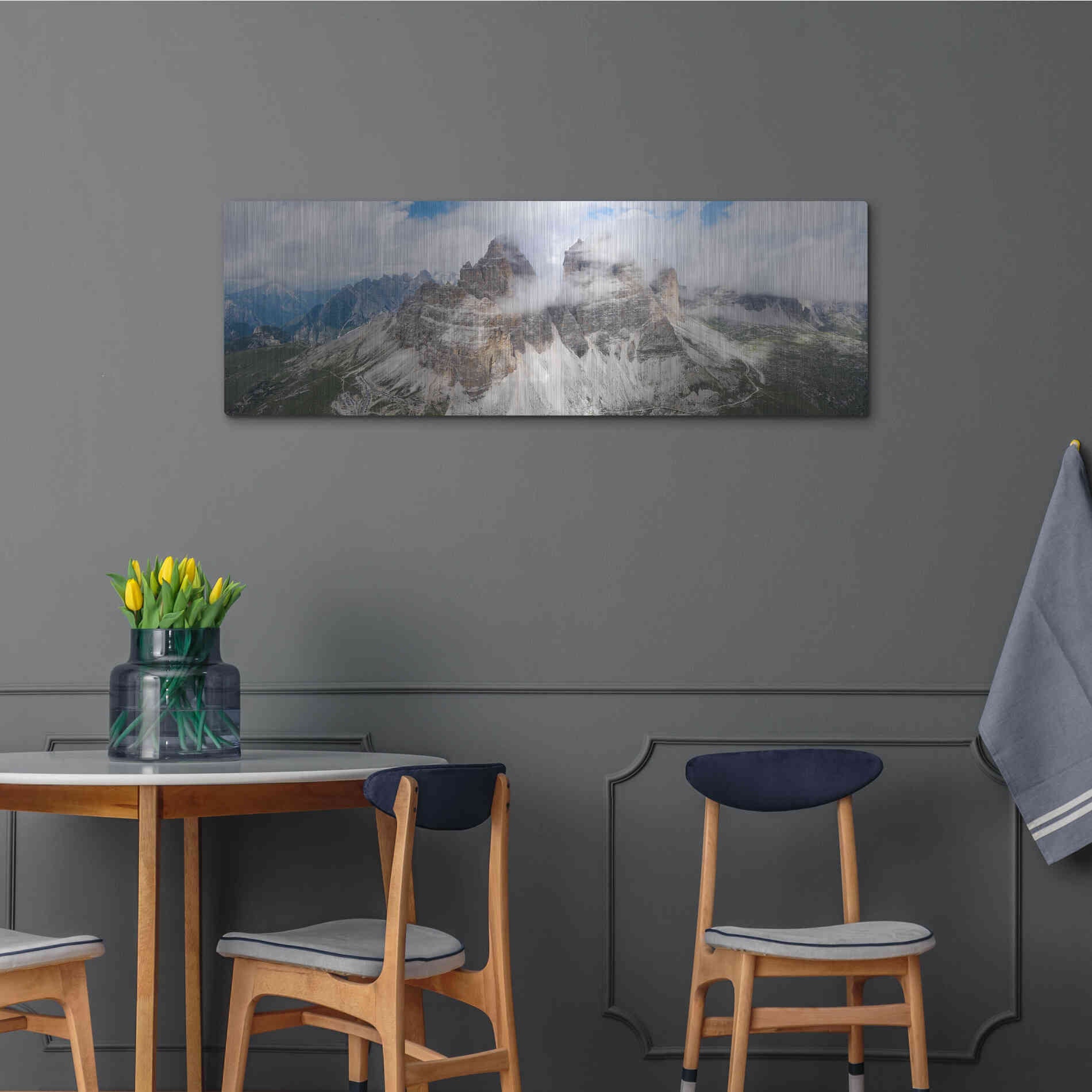Luxe Metal Art 'Tre Cime Di Lavaredo' Metal Wall Art,48x16
