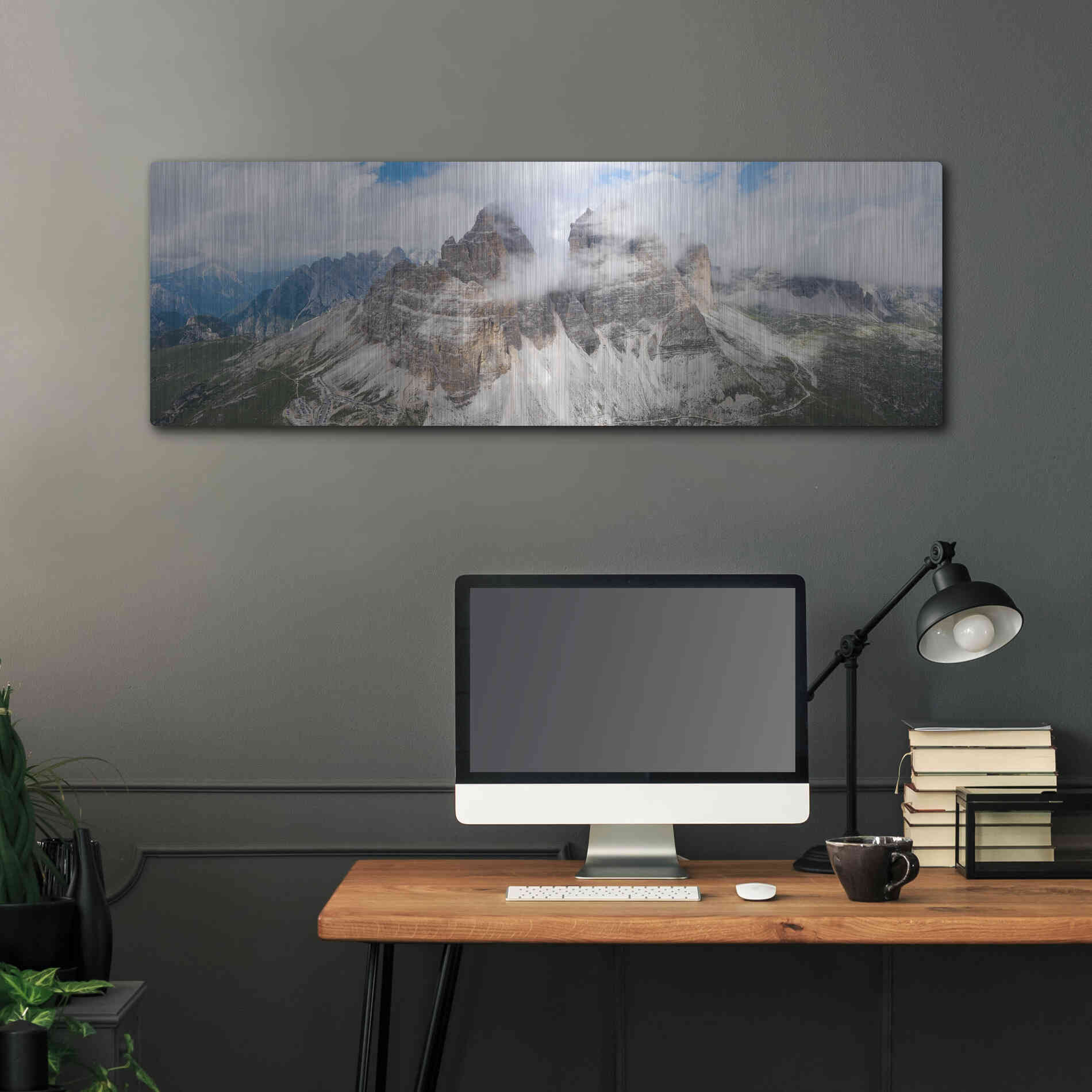 Luxe Metal Art 'Tre Cime Di Lavaredo' Metal Wall Art,48x16