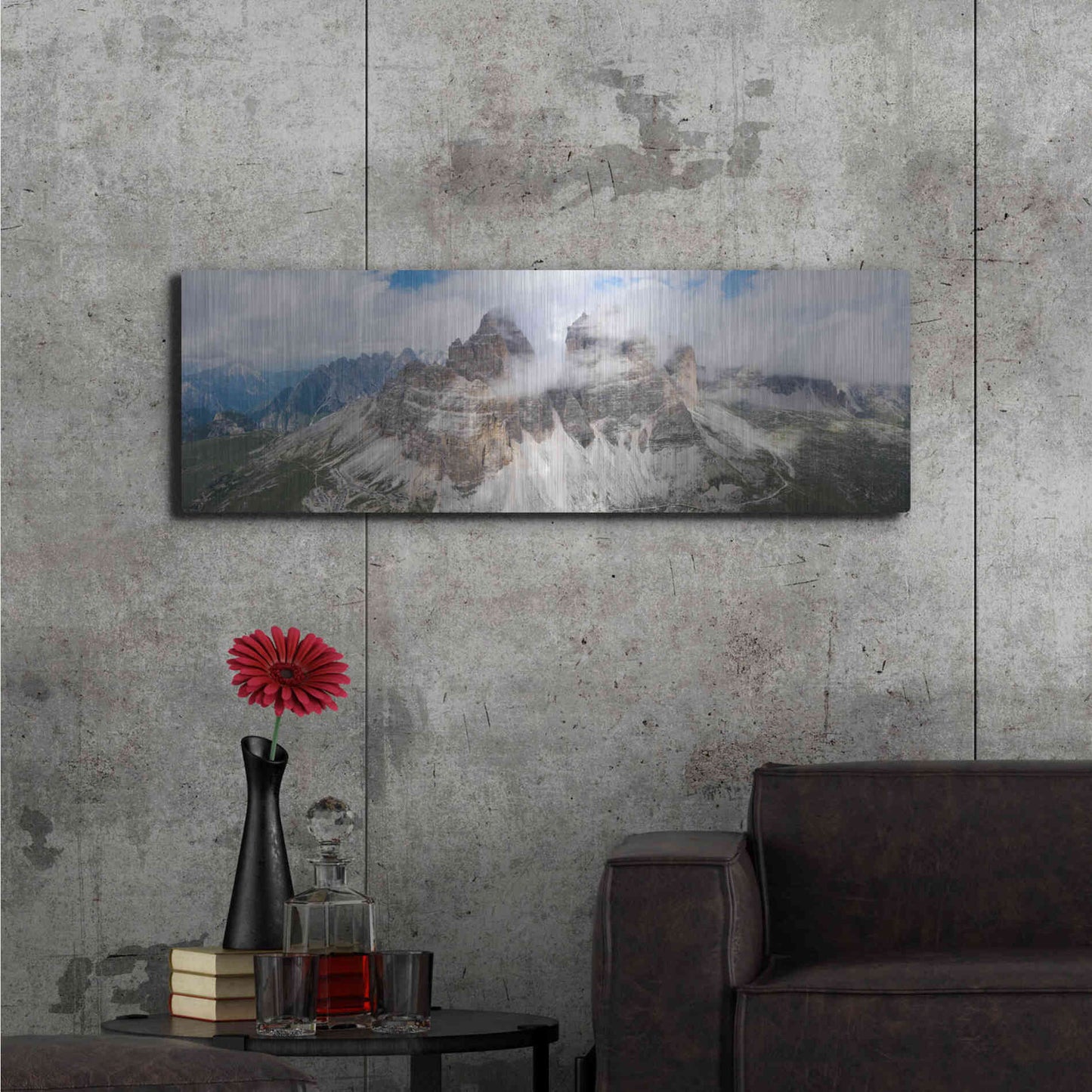 Luxe Metal Art 'Tre Cime Di Lavaredo' Metal Wall Art,48x16