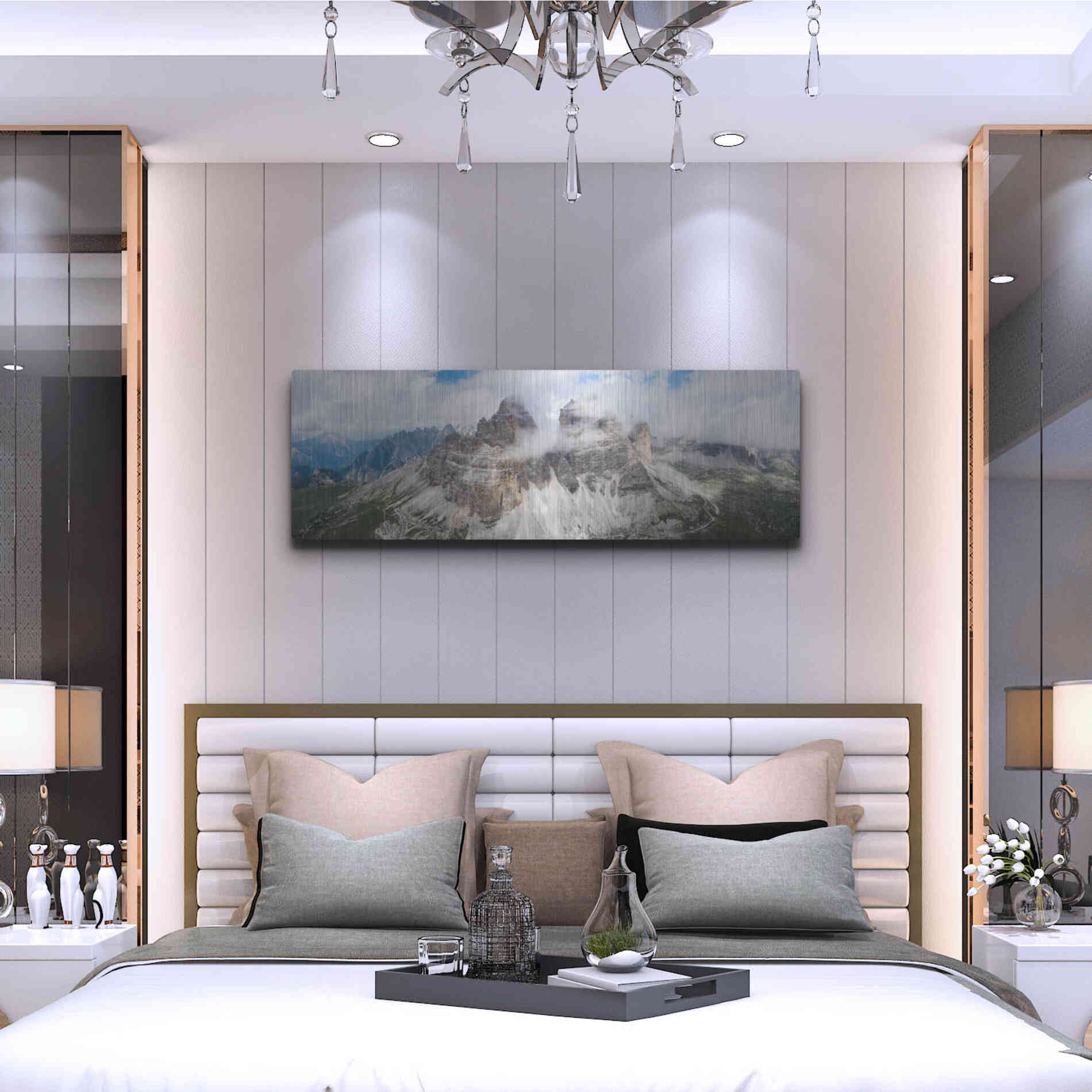 Luxe Metal Art 'Tre Cime Di Lavaredo' Metal Wall Art,48x16