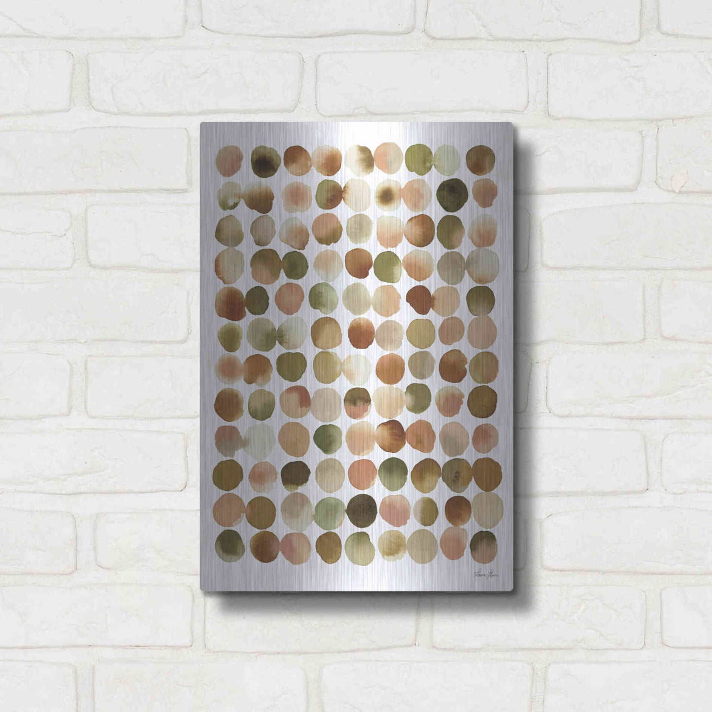 Luxe Metal Art 'Natural Abstract I' by Laura Horn, Metal Wall Art,12x16