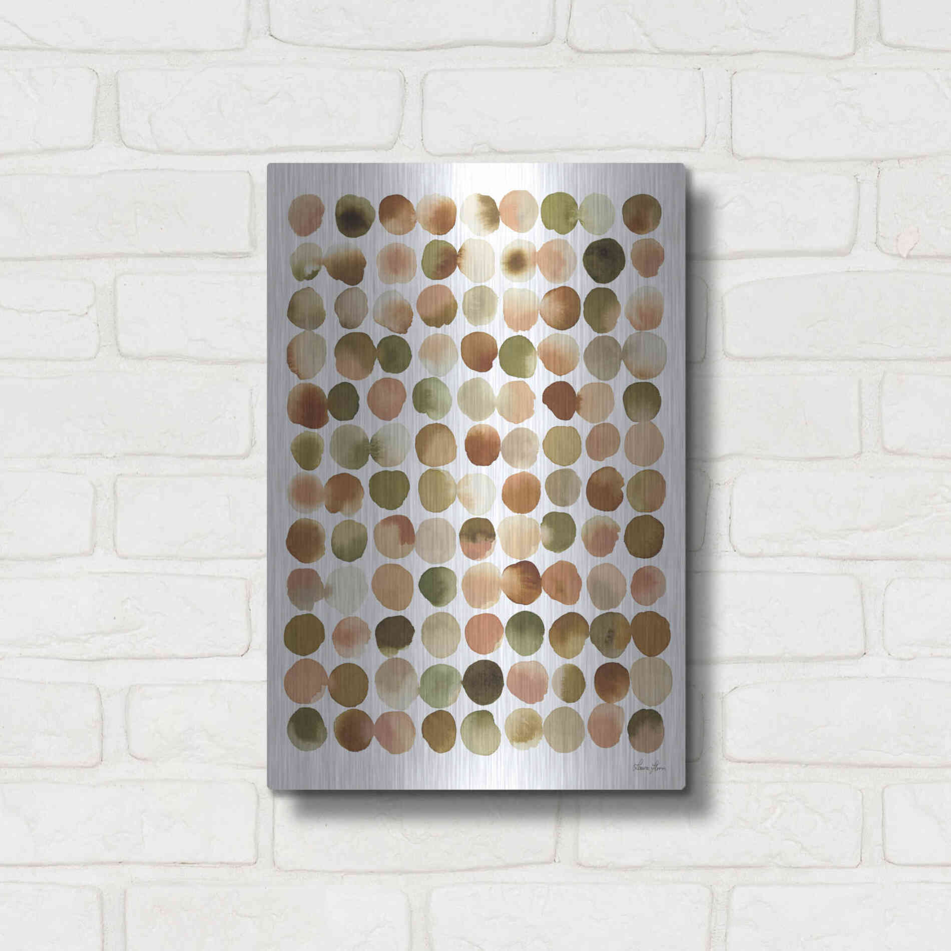 Luxe Metal Art 'Natural Abstract I' by Laura Horn, Metal Wall Art,12x16