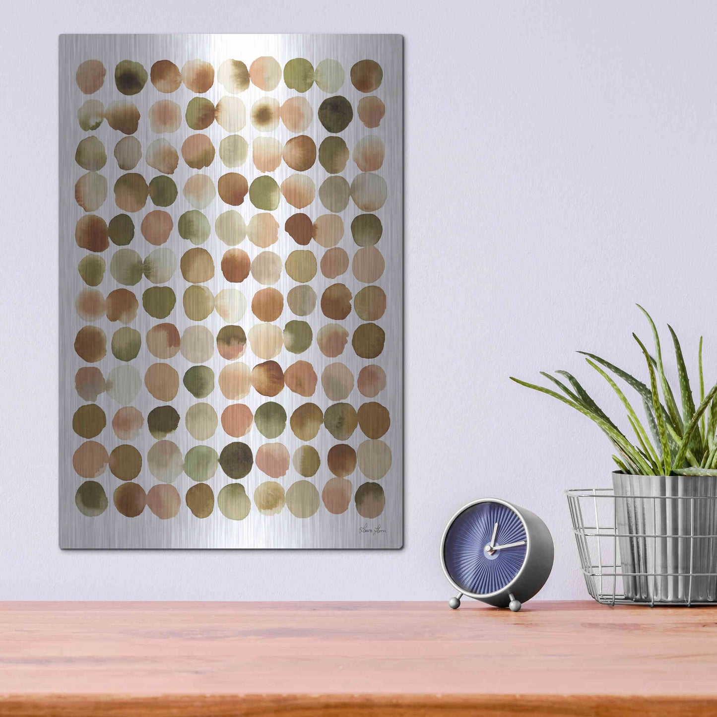 Luxe Metal Art 'Natural Abstract I' by Laura Horn, Metal Wall Art,12x16