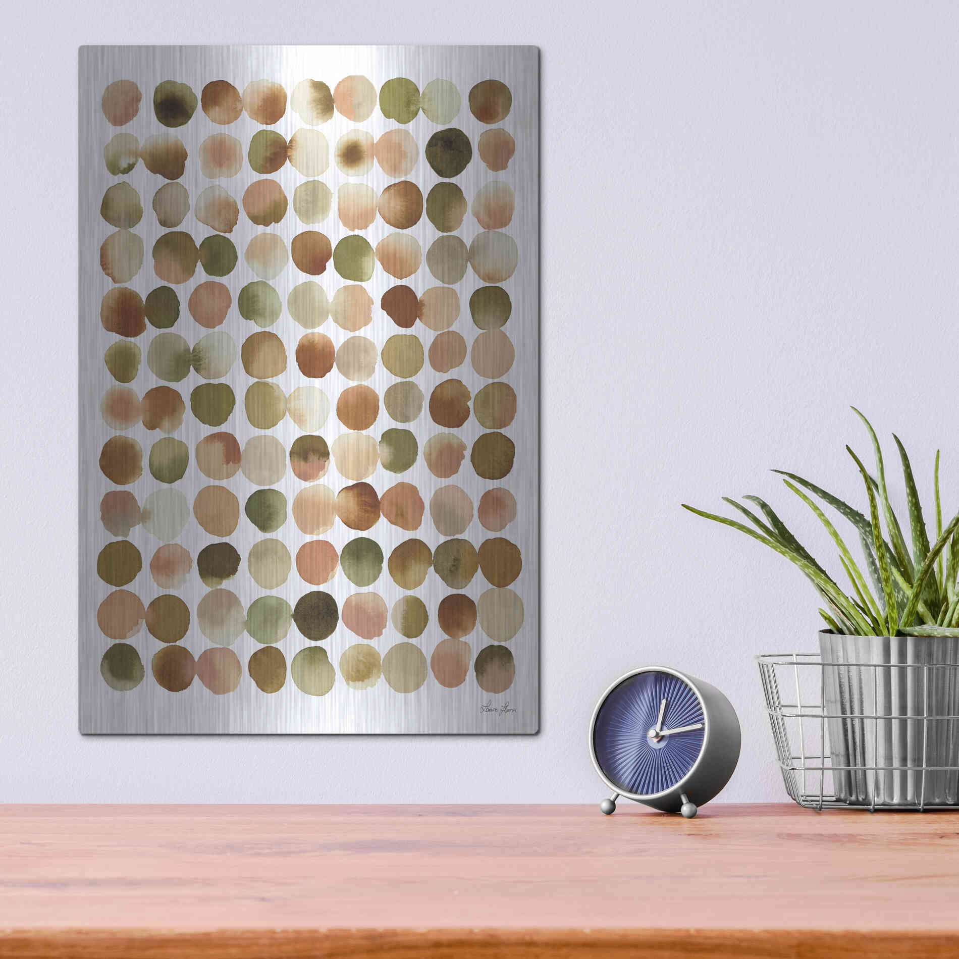 Luxe Metal Art 'Natural Abstract I' by Laura Horn, Metal Wall Art,12x16