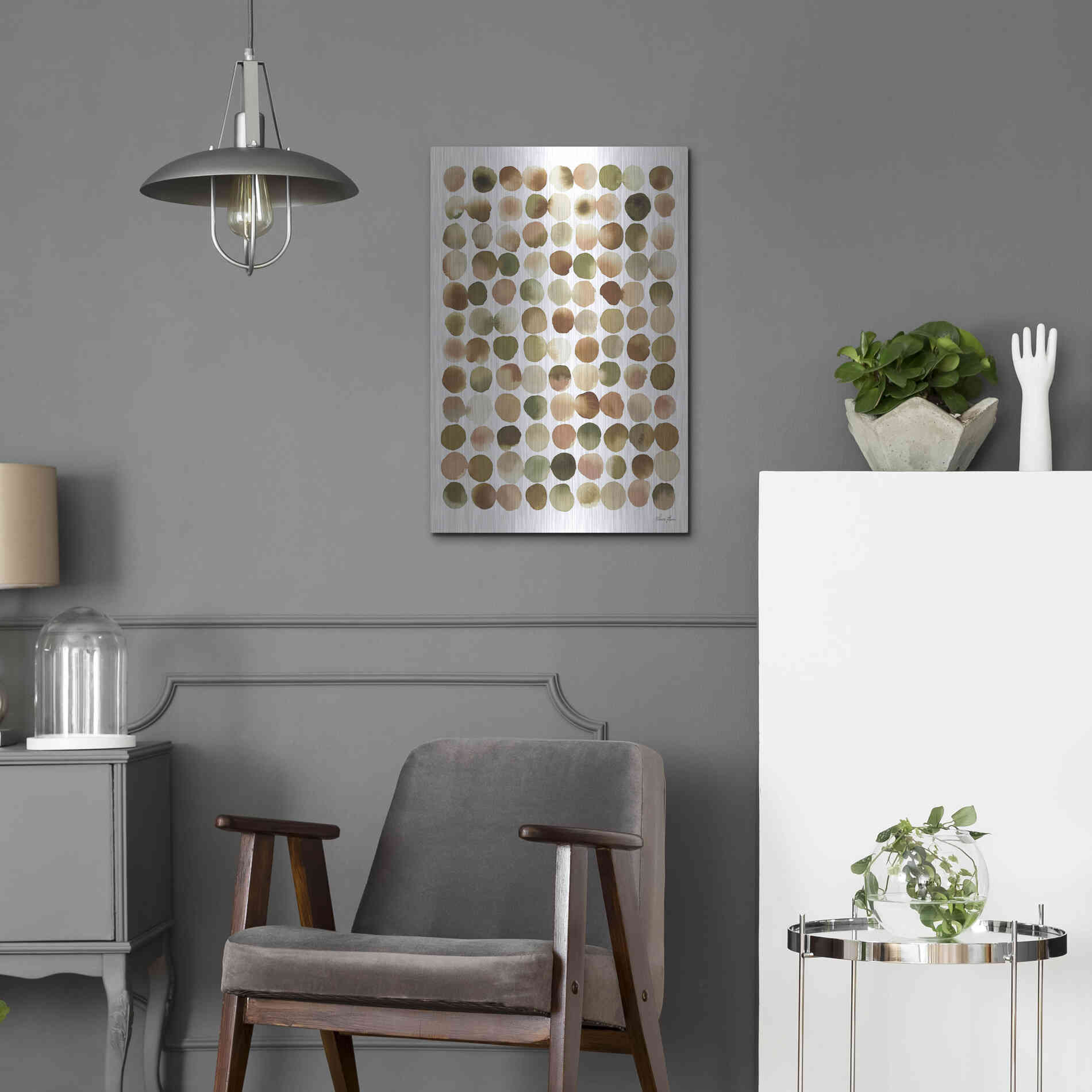 Luxe Metal Art 'Natural Abstract I' by Laura Horn, Metal Wall Art,16x24