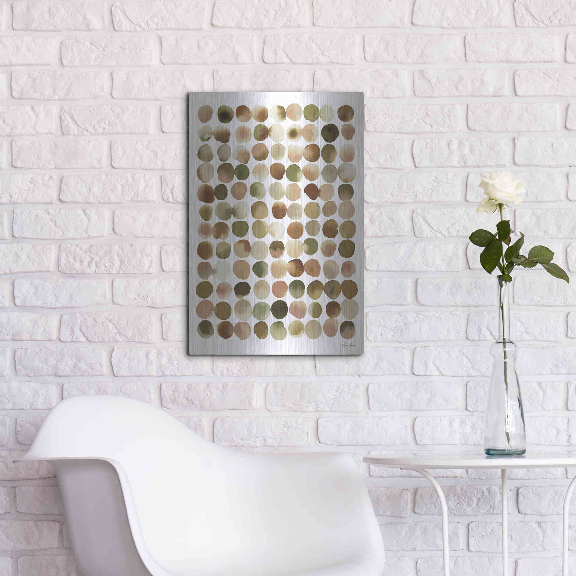 Luxe Metal Art 'Natural Abstract I' by Laura Horn, Metal Wall Art,16x24