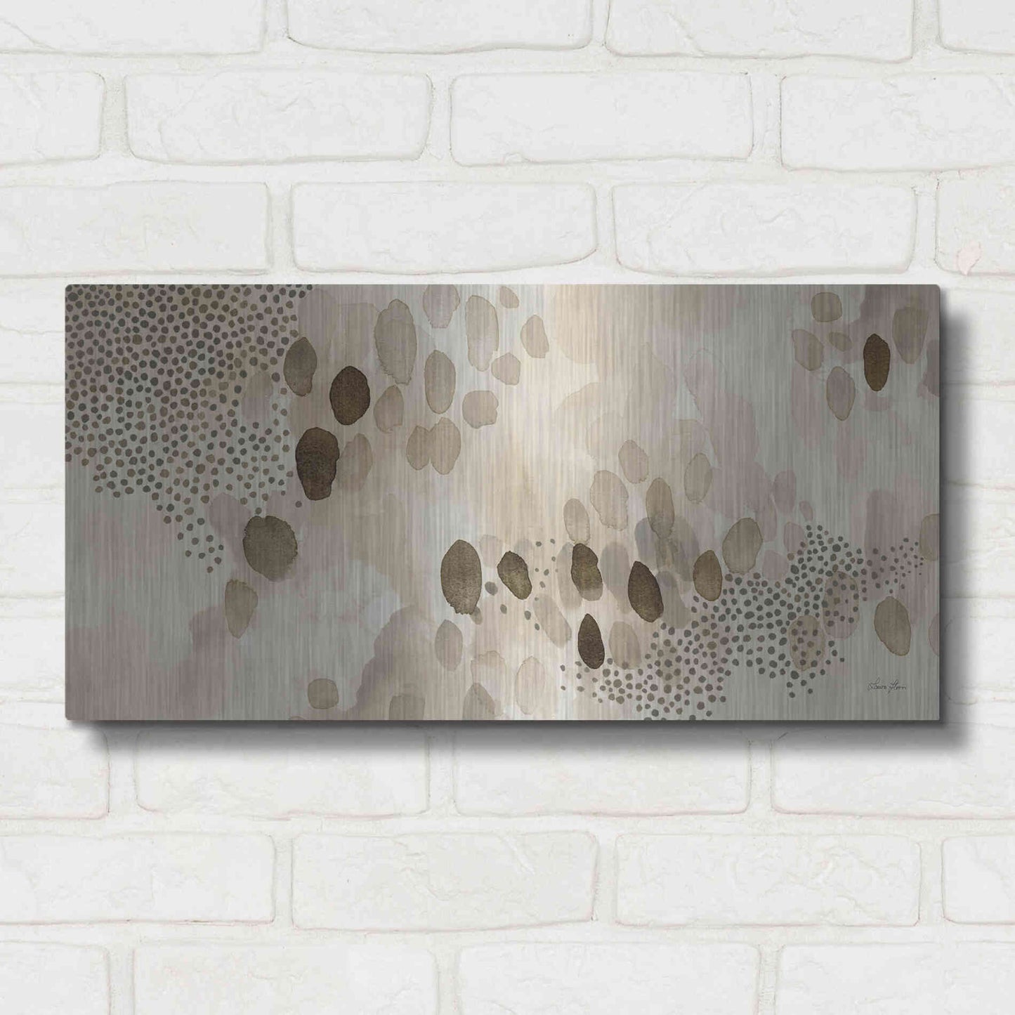 Luxe Metal Art 'Natural Abstract II' by Laura Horn, Metal Wall Art,24x12