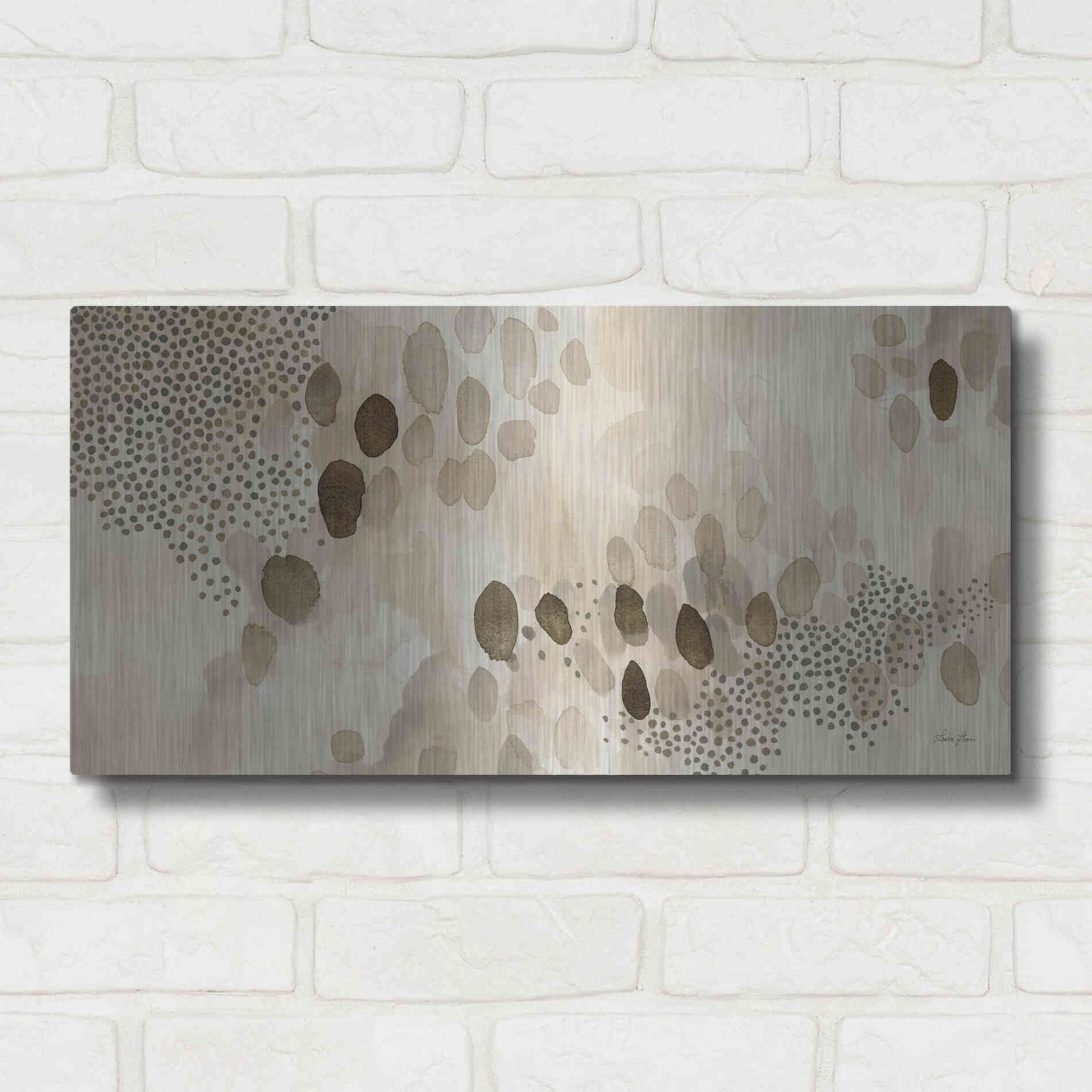 Luxe Metal Art 'Natural Abstract II' by Laura Horn, Metal Wall Art,24x12