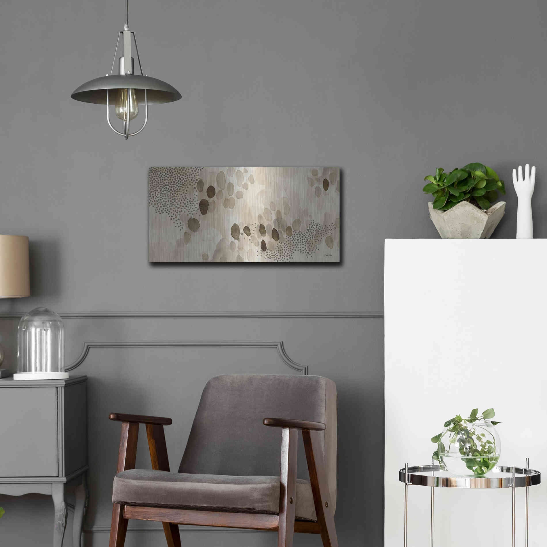 Luxe Metal Art 'Natural Abstract II' by Laura Horn, Metal Wall Art,24x12