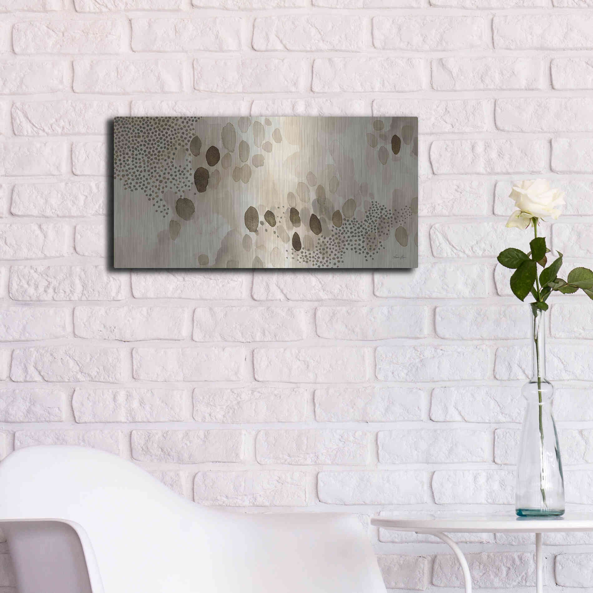 Luxe Metal Art 'Natural Abstract II' by Laura Horn, Metal Wall Art,24x12