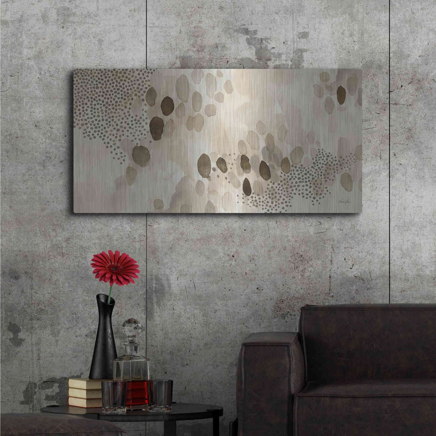 Luxe Metal Art 'Natural Abstract II' by Laura Horn, Metal Wall Art,48x24