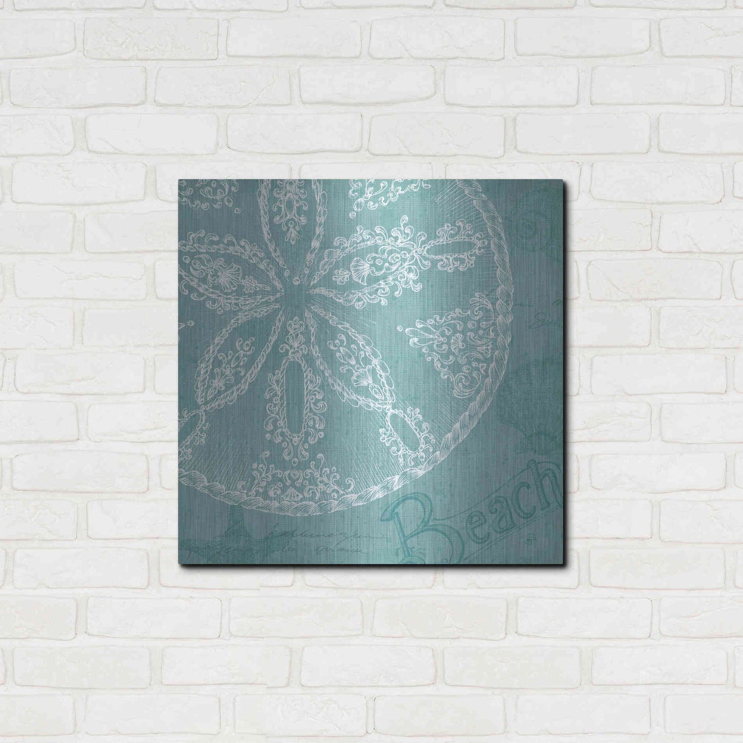 Luxe Metal Art 'Aqua Treasure II' by Daphne Brissonet, Metal Wall Art,24x24