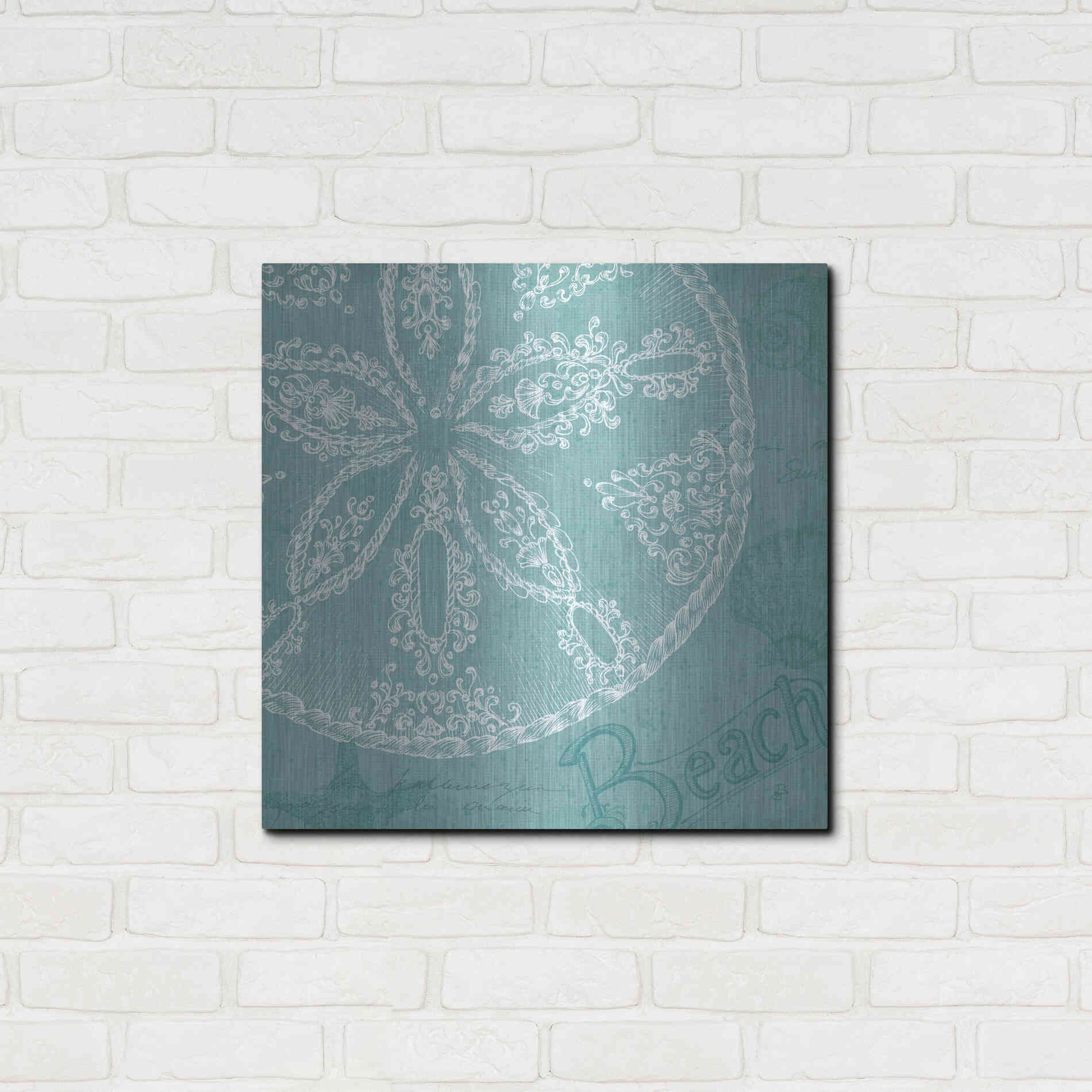 Luxe Metal Art 'Aqua Treasure II' by Daphne Brissonet, Metal Wall Art,24x24