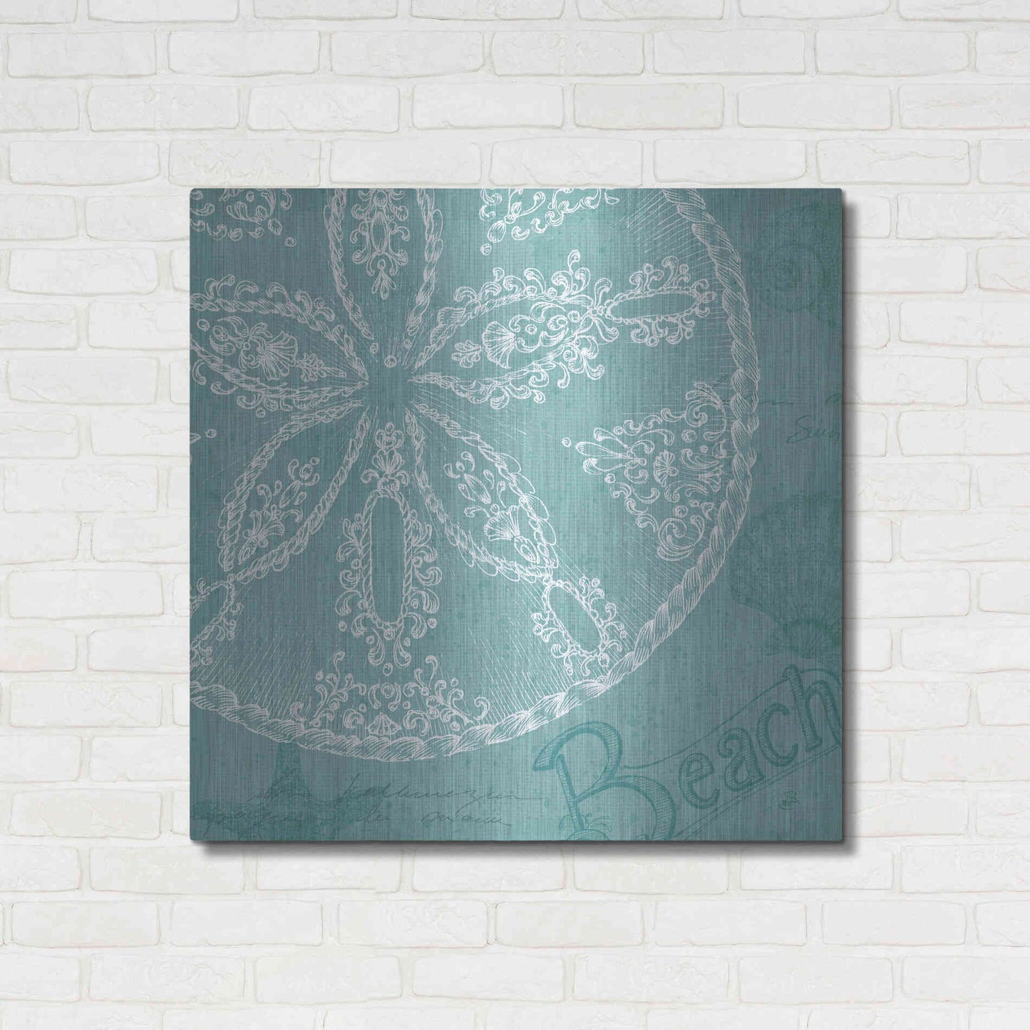 Luxe Metal Art 'Aqua Treasure II' by Daphne Brissonet, Metal Wall Art,36x36