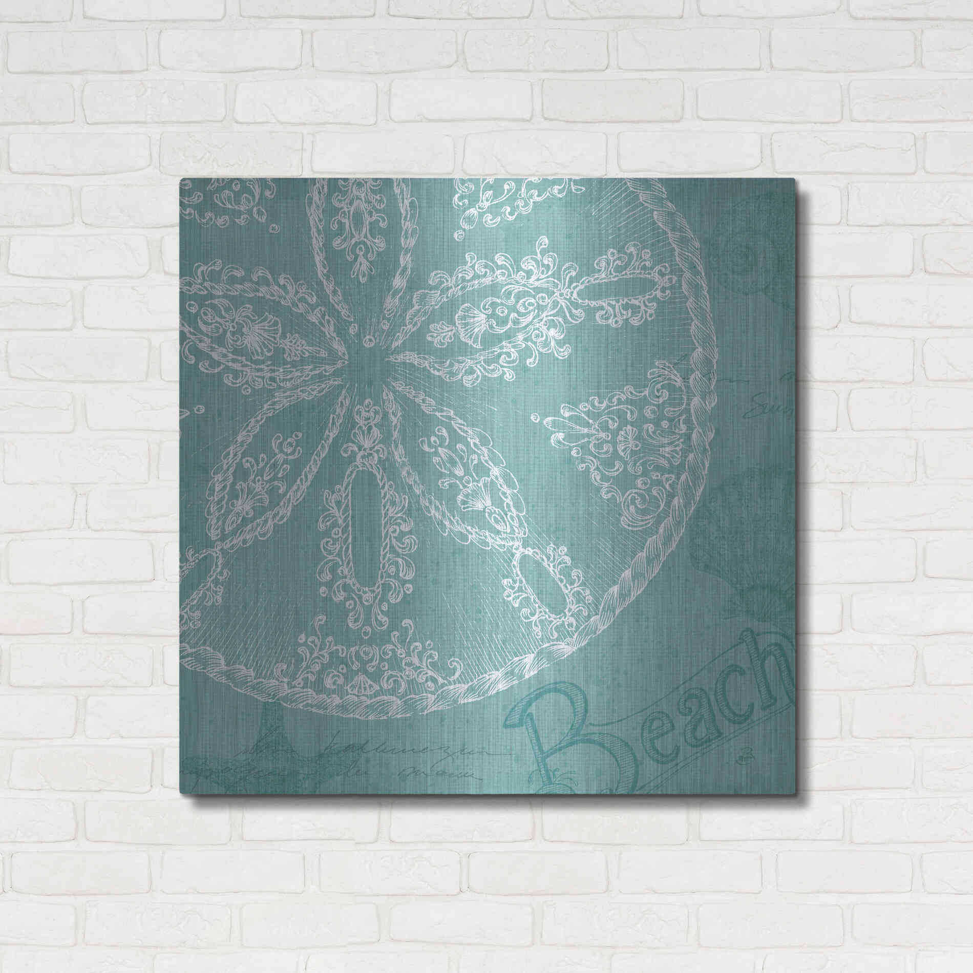 Luxe Metal Art 'Aqua Treasure II' by Daphne Brissonet, Metal Wall Art,36x36