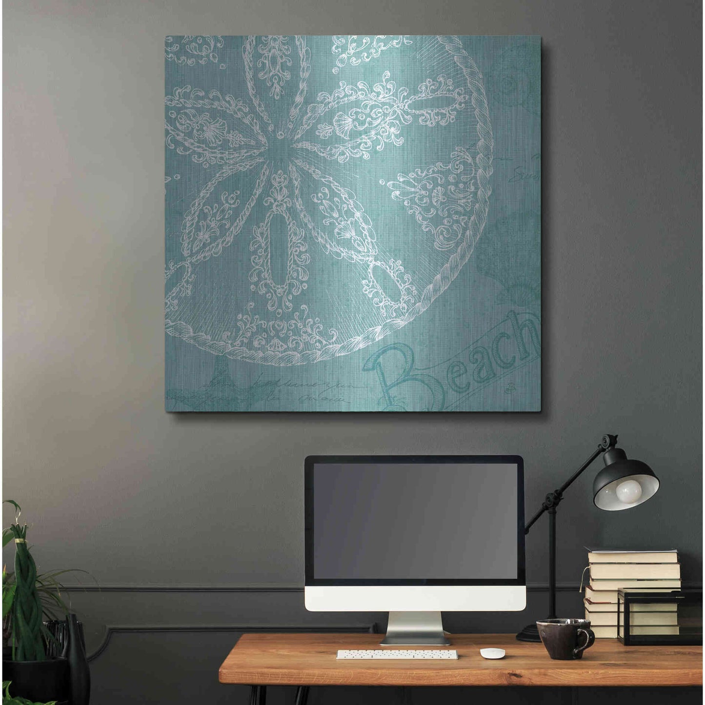 Luxe Metal Art 'Aqua Treasure II' by Daphne Brissonet, Metal Wall Art,36x36