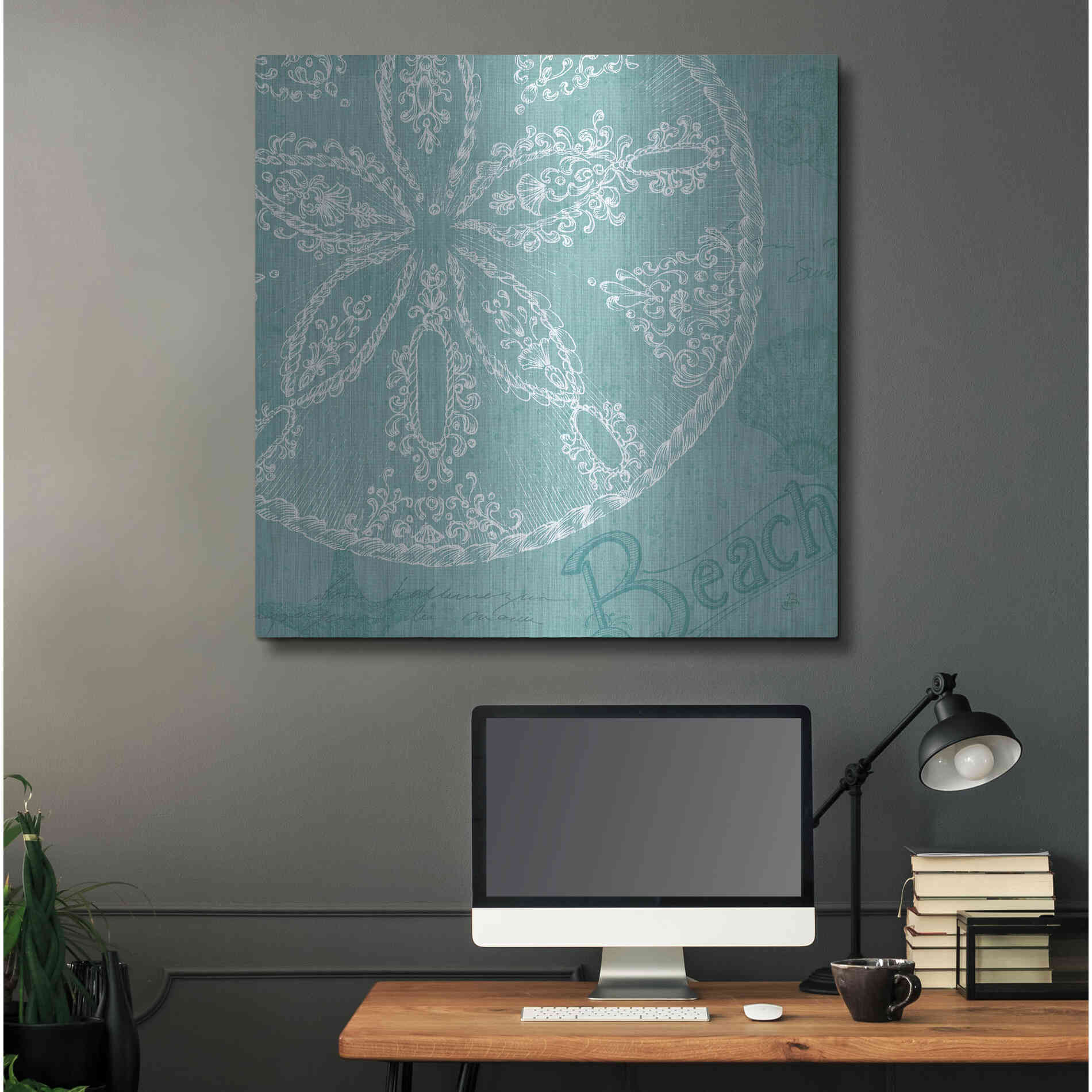 Luxe Metal Art 'Aqua Treasure II' by Daphne Brissonet, Metal Wall Art,36x36