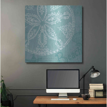 Luxe Metal Art 'Aqua Treasure II' by Daphne Brissonet, Metal Wall Art,36x36