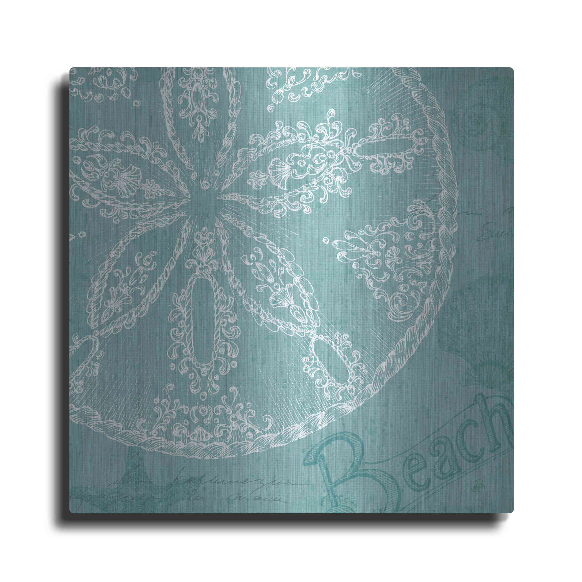 Luxe Metal Art 'Aqua Treasure II' by Daphne Brissonet, Metal Wall Art