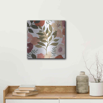 Luxe Metal Art 'Garden Dance V' by Laura Horn, Metal Wall Art,12x12