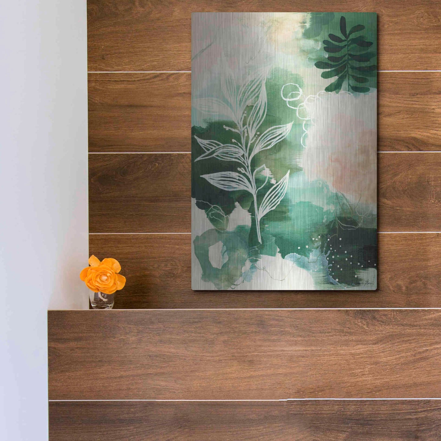 Luxe Metal Art 'Nature Story I' by Laura Horn, Metal Wall Art,12x16