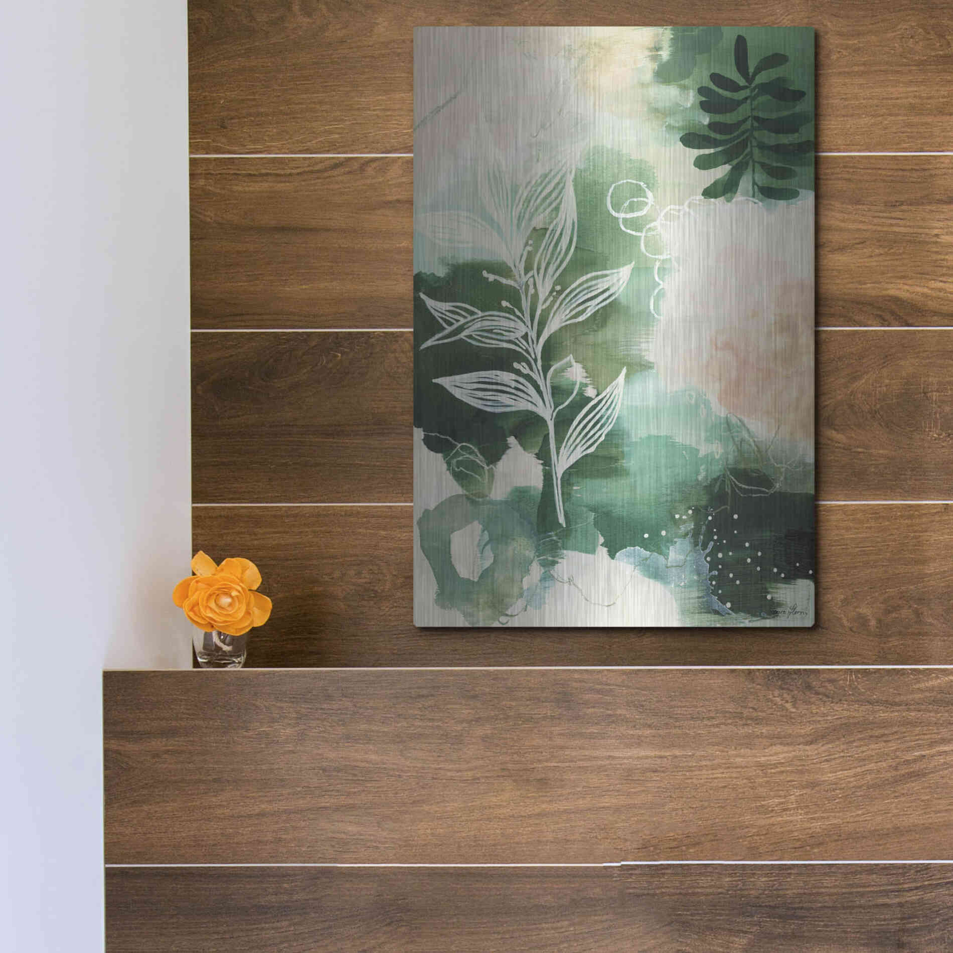 Luxe Metal Art 'Nature Story I' by Laura Horn, Metal Wall Art,12x16