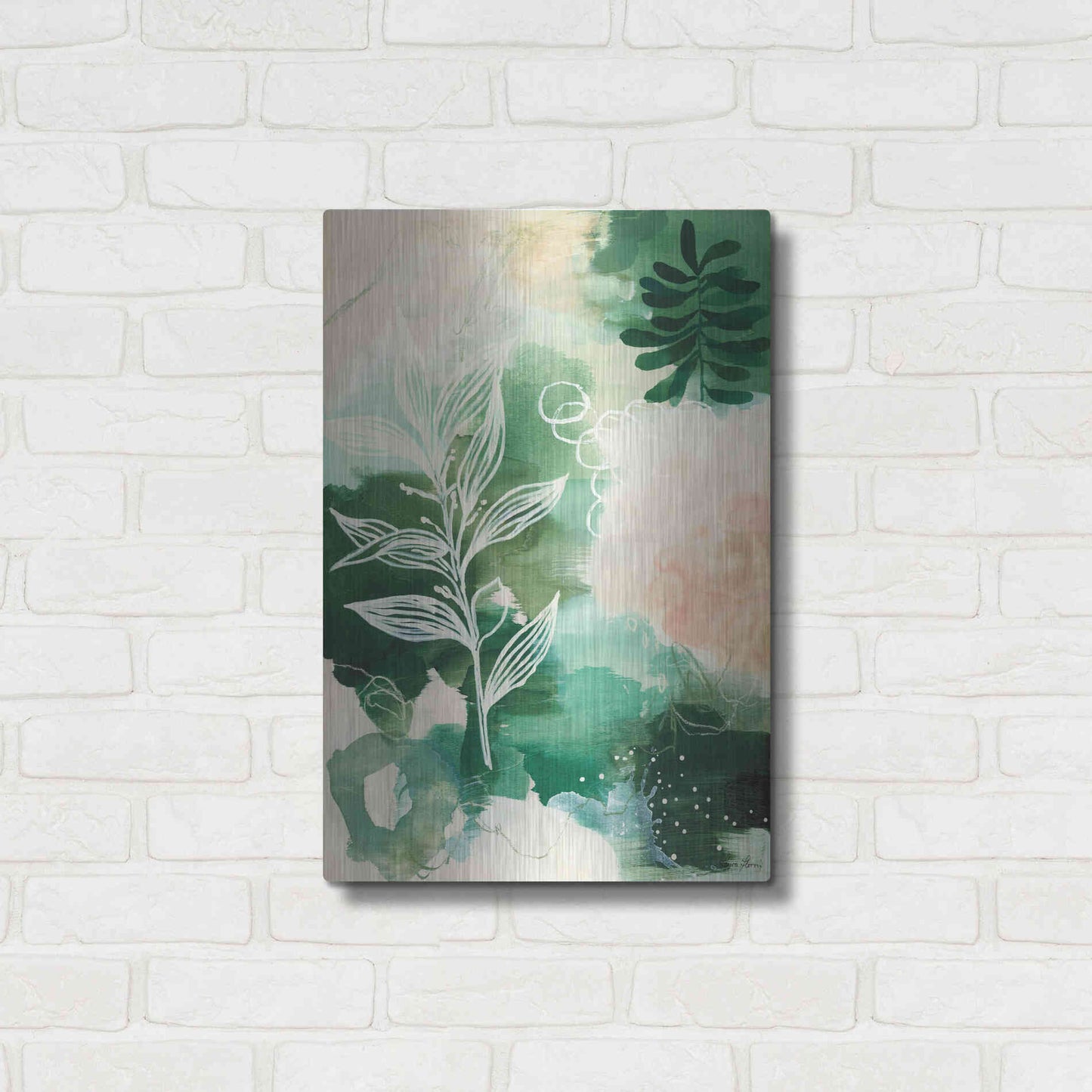 Luxe Metal Art 'Nature Story I' by Laura Horn, Metal Wall Art,16x24