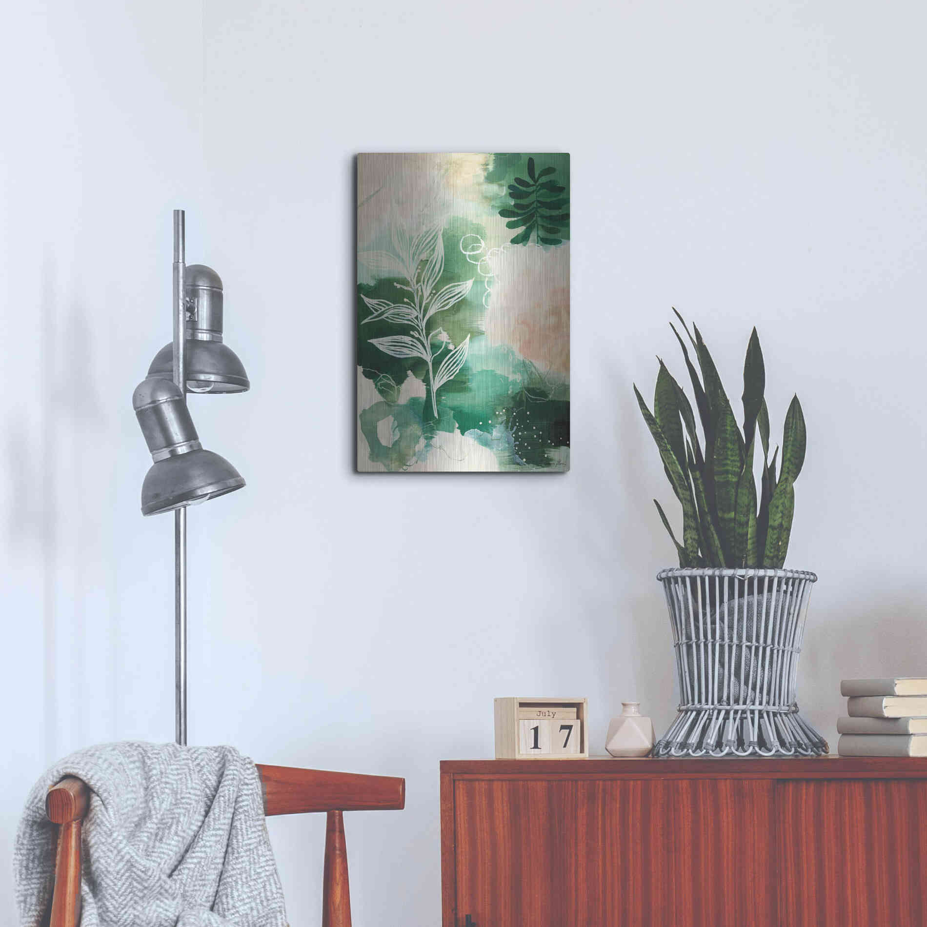 Luxe Metal Art 'Nature Story I' by Laura Horn, Metal Wall Art,16x24